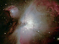 M42  Orion Nebula. Taken at home on 01/12/05.  Meade LX200 GPS 8" scope, DSI-C camera, alt/az mount. 2x2 mosaic, with 50 images for each of the four quadrants. 5 seconds/image, total time 16 minutes.