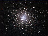 M5  Globular Cluster in Serpens. Taken at home on 04/29/06. Meade RCX400 10" scope, DSI-Pro camera, f/3.3 focal reducer. 10 seconds/image, total time 76 minutes (LRGB = 188:60:90:120).
