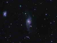 NGC 3718  Warped Spiral Galaxy and companion in Ursa Major. Taken at home on 05/31/13, 06/02/13, and 06/05/13. PlaneWave CDK 12.5" scope, ST-10XME camera. 300 seconds/frame, total time 6h 10m (LRGB = 180:65:65:60 minutes).