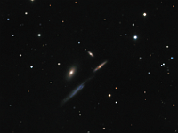 NGC 4173  Compact Galaxy Group Hickson 61, AKA "The Box". Taken at home on 05/10/12, 05/11/12, 05/16/12, 05/20/12, 06/09/12, and 06/10/12. PlaneWave CDK 12.5, Paramount MX mount, ST-10-XME camera. 300 seconds/frame, total time = 8h 25m (LRGB=360:50:50:45).