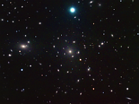 NGC 4874  Cluster of galaxies in Coma Berenices. Taken at home on 05/16/09, 05/17/09, 06/18/09. Meade RCX400 10", ST-10 XME. 120 seconds/frame, total time = 270 minutes (LRGB=198:26:24:22).