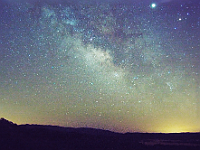 Milky Way from H2O  Milky Way. Taken at H2O on 06/09/07. Canon S45 camera mounted on a fixed tripod. 15 seconds/frame, total time 12 minutes. Images aligned to give the appearance of fixed stars over a fixed terrestrial landscape.